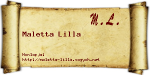 Maletta Lilla névjegykártya